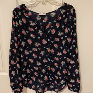Brand:Lush Color:Navy Bluish black & pink, orange, light blue flowers Size:Large